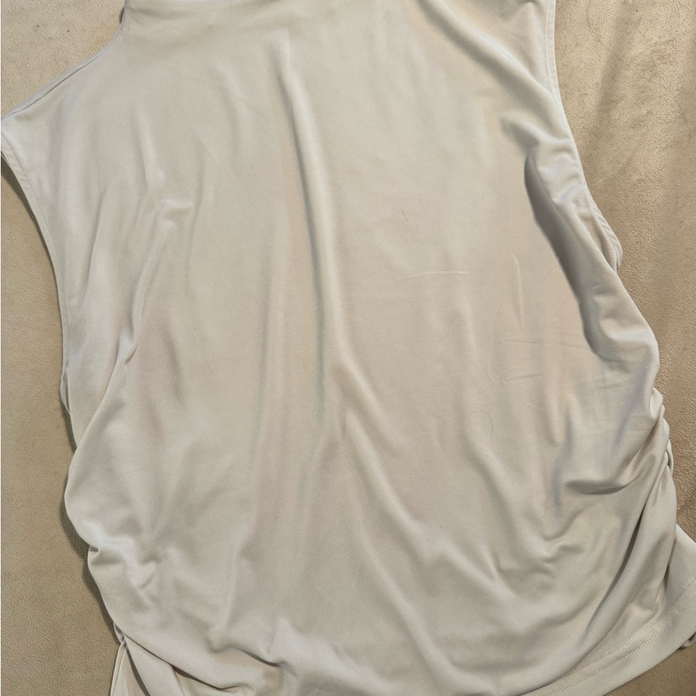 High Neck Cream Sleeveless Top